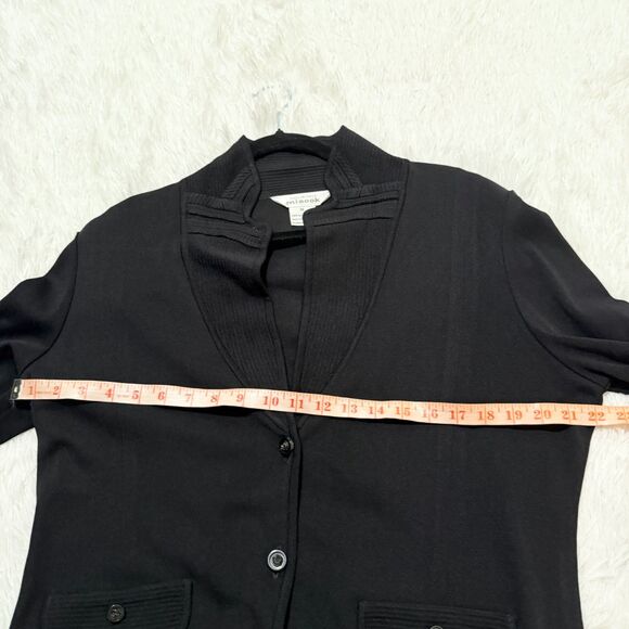 Women Misook Padded Light Weight Blazer Blouse Top in Black Size Medium - Picture 3 of 8